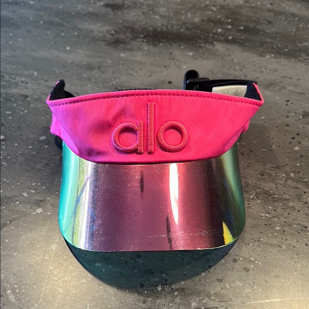 ALO Yoga Pink and Silver Visor Hat